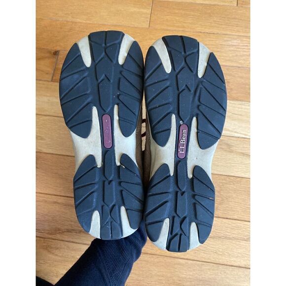 L.L. Bean women's brown suede outdoor hiking comfort lace up shoes size 8.5 wide - Picture 7 of 8